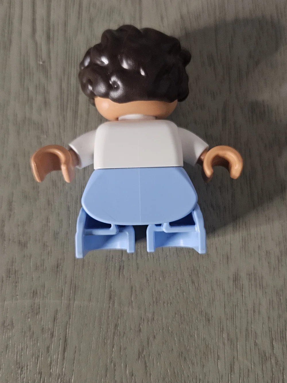 Lego Duplo Figures Kid Boy brown hair teal/pale blue shirt lt blue pants